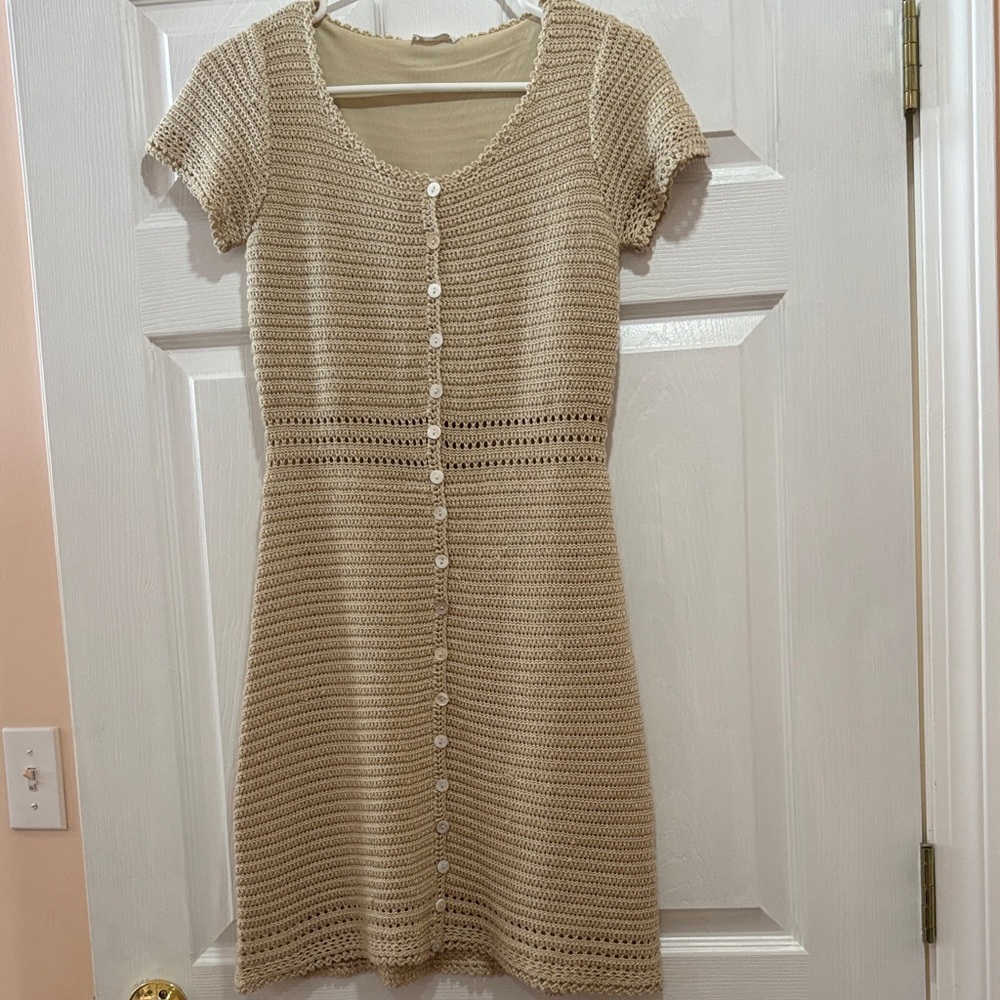 Elegant Storia Tan Knit Dress